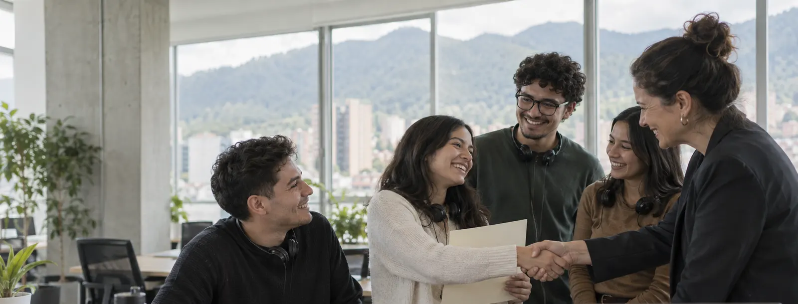 A training class celebrating after passing certification