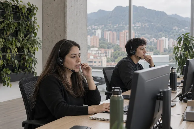 A full studio floor in Bogotá in the afternoon
